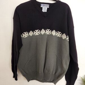 Untied Traditional Grandpa Sweater For Men in grey and black Size XL